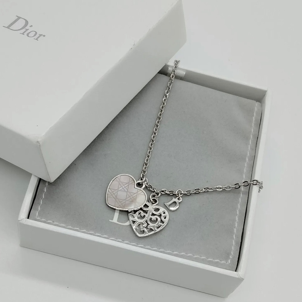 Authentic Christian Dior Necklace Pinks Silver - Picture 4 of 11